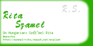 rita szamel business card